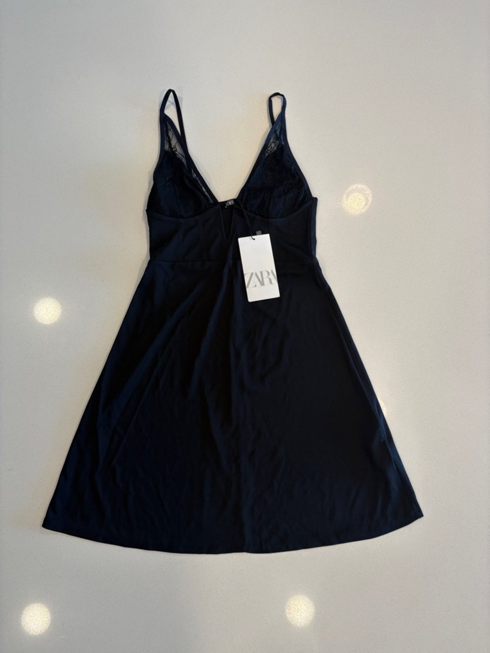 ZARA Black Lace-Trim Slip